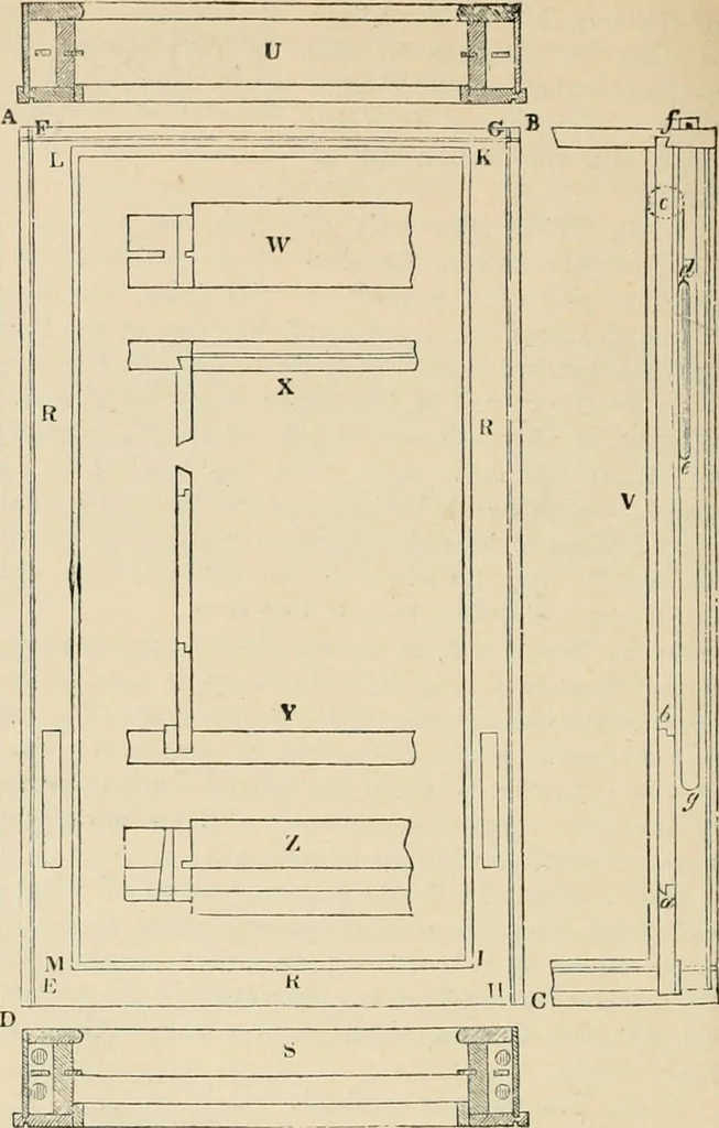 An illustration from An encyclopaedia of architecture, historical, theoretical, & practical. New ed., rev., portions rewritten, and with additions by Wyatt Papworth, 1888, leaf 683
