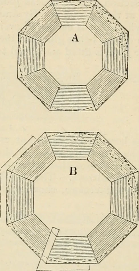 An illustration from An encyclopaedia of architecture, historical, theoretical, & practical. New ed., rev., portions rewritten, and with additions by Wyatt Papworth, 1888, leaf 695