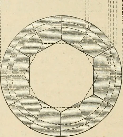 An illustration from An encyclopaedia of architecture, historical, theoretical, & practical. New ed., rev., portions rewritten, and with additions by Wyatt Papworth, 1888, leaf 695