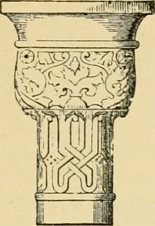 An illustration from An encyclopaedia of architecture, historical, theoretical, & practical. New ed., rev., portions rewritten, and with additions by Wyatt Papworth, 1888, leaf 74