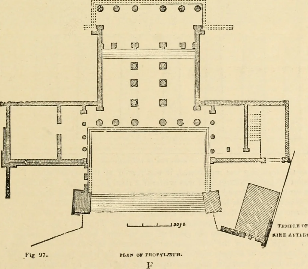 An illustration from An encyclopaedia of architecture, historical, theoretical, & practical. New ed., rev., portions rewritten, and with additions by Wyatt Papworth, 1888, leaf 86