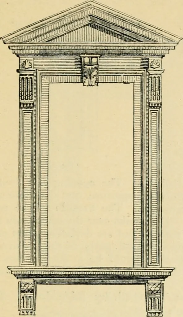 An illustration from An encyclopaedia of architecture, historical, theoretical, & practical. New ed., rev., portions rewritten, and with additions by Wyatt Papworth, 1888, leaf 940