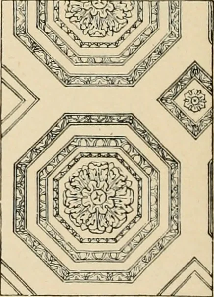 An illustration from An encyclopaedia of architecture, historical, theoretical, & practical. New ed., rev., portions rewritten, and with additions by Wyatt Papworth, 1888, leaf 953