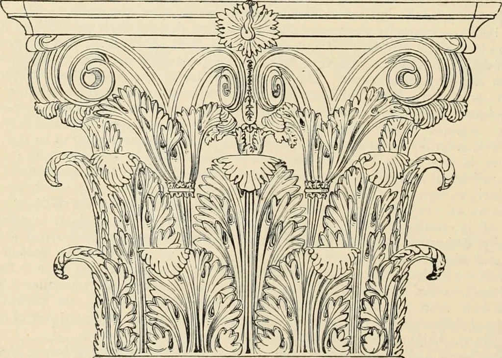 An illustration from An encyclopaedia of architecture, historical, theoretical, & practical. New ed., rev., portions rewritten, and with additions by Wyatt Papworth, 1888, leaf 977