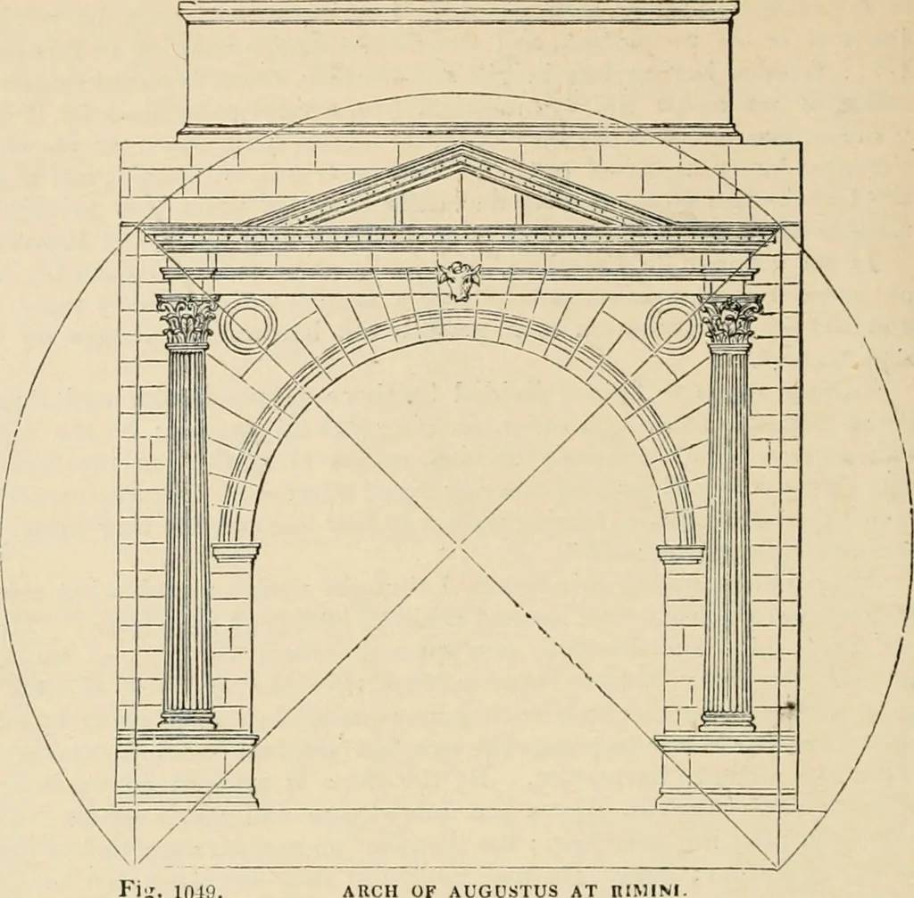 An illustration from An encyclopaedia of architecture, historical, theoretical, & practical. New ed., rev., portions rewritten, and with additions by Wyatt Papworth, 1888, leaf 981
