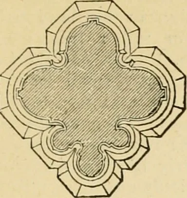 An illustration from An encyclopaedia of architecture, historical, theoretical, & practical. New ed., rev., portions rewritten, and with additions by Wyatt Papworth, 1888, leaf 998