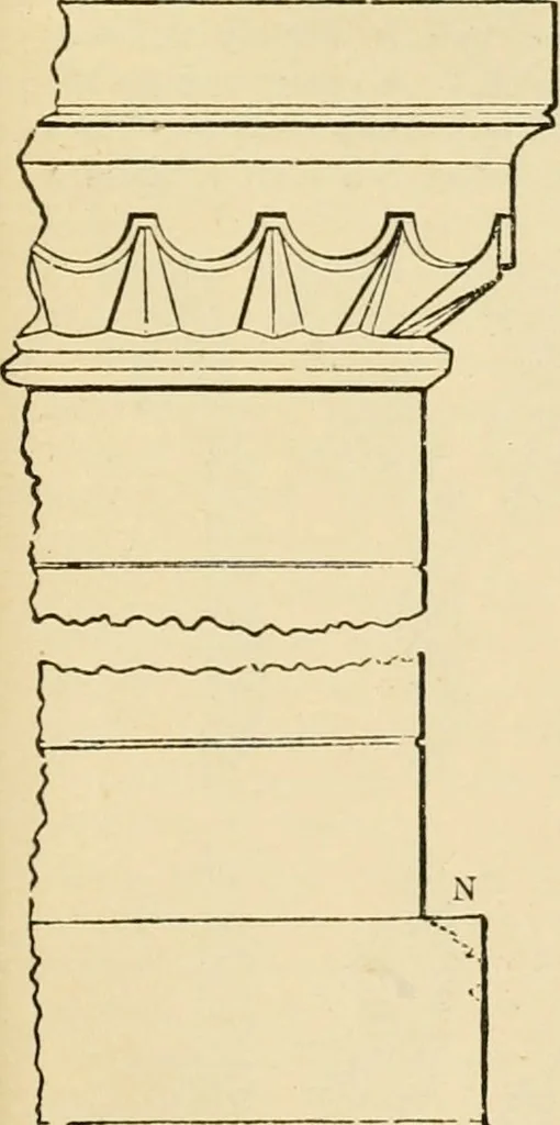 An illustration from An encyclopaedia of architecture, historical, theoretical, & practical. New ed., rev., portions rewritten, and with additions by Wyatt Papworth, 1888, leaf 998