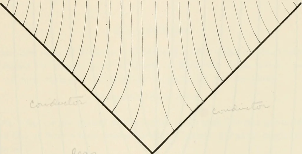 An illustration from The mathematical theory of electricity and magnetism, 1911, leaf 70