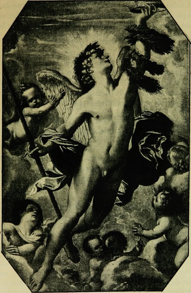 An illustration from La dégénérescence bachique et la névrose religieuse dans l'antiquité. Études medico-psychologiques, tirées des chefs-d'œuvre de la poésie, de l'histoire et de la philosophie, la Bible, Homère ... etc, 1901, leaf 260