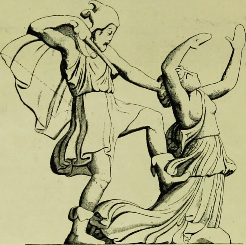 An illustration from La dégénérescence bachique et la névrose religieuse dans l'antiquité. Études medico-psychologiques, tirées des chefs-d'œuvre de la poésie, de l'histoire et de la philosophie, la Bible, Homère ... etc, 1901, leaf 53