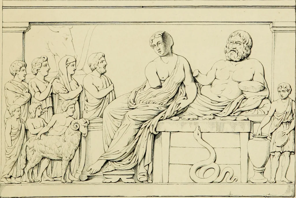 An illustration from Asklepios und die Asklepiaden, 1846, leaf 100