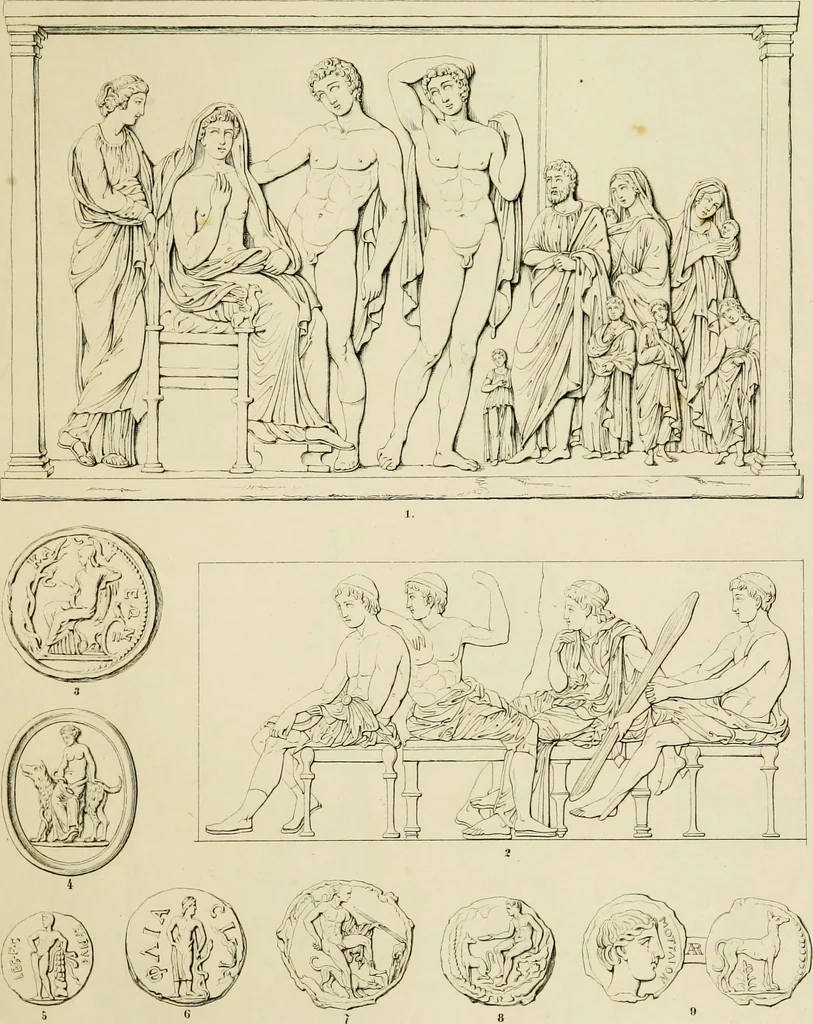 An illustration from Asklepios und die Asklepiaden, 1846, leaf 102