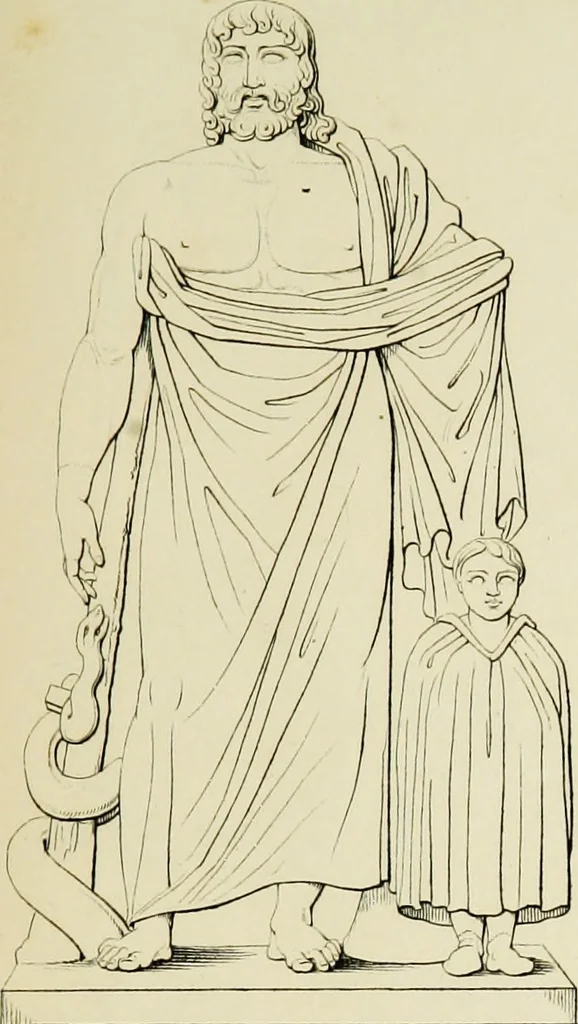 An illustration from Asklepios und die Asklepiaden, 1846, leaf 104