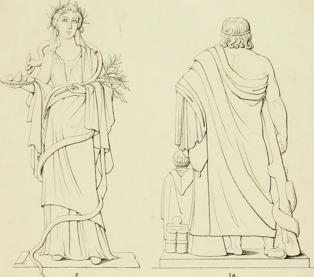 An illustration from Asklepios und die Asklepiaden, 1846, leaf 104