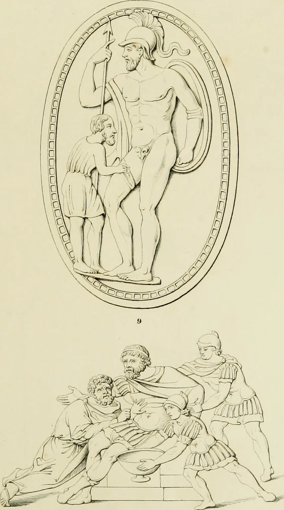 An illustration from Asklepios und die Asklepiaden, 1846, leaf 106