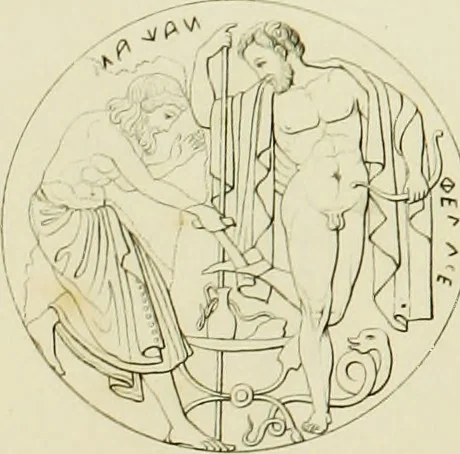 An illustration from Asklepios und die Asklepiaden, 1846, leaf 106