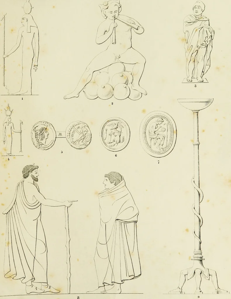 An illustration from Asklepios und die Asklepiaden, 1846, leaf 108