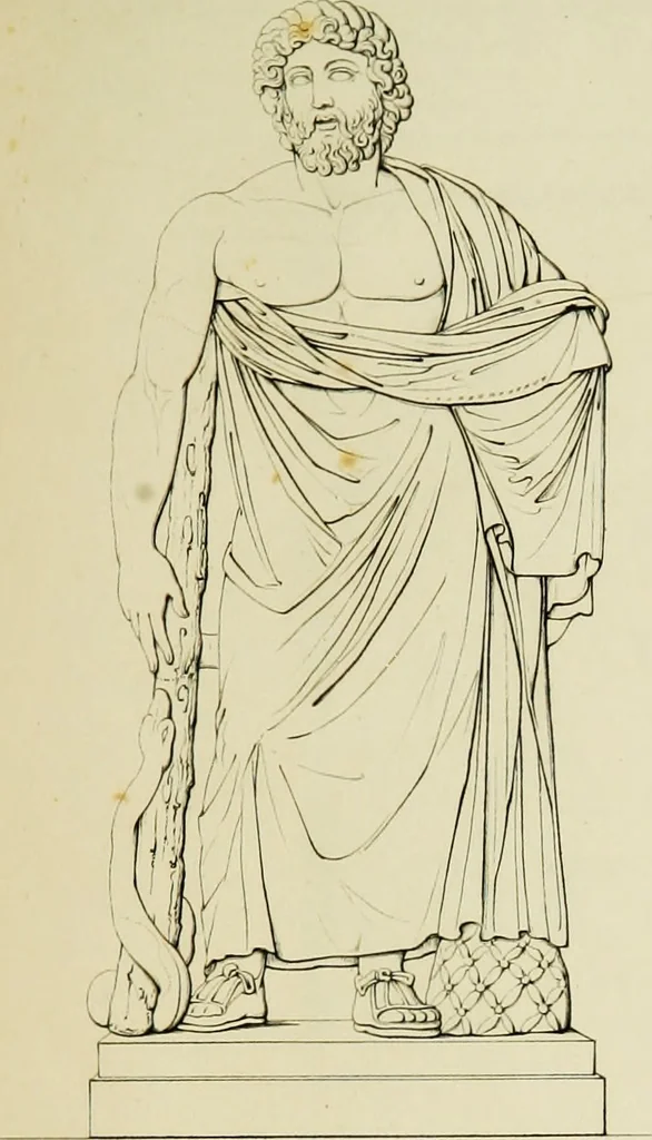 An illustration from Asklepios und die Asklepiaden, 1846, leaf 98