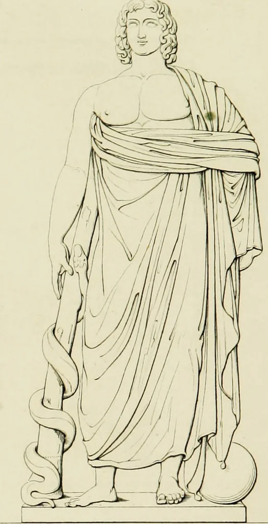 An illustration from Asklepios und die Asklepiaden, 1846, leaf 98