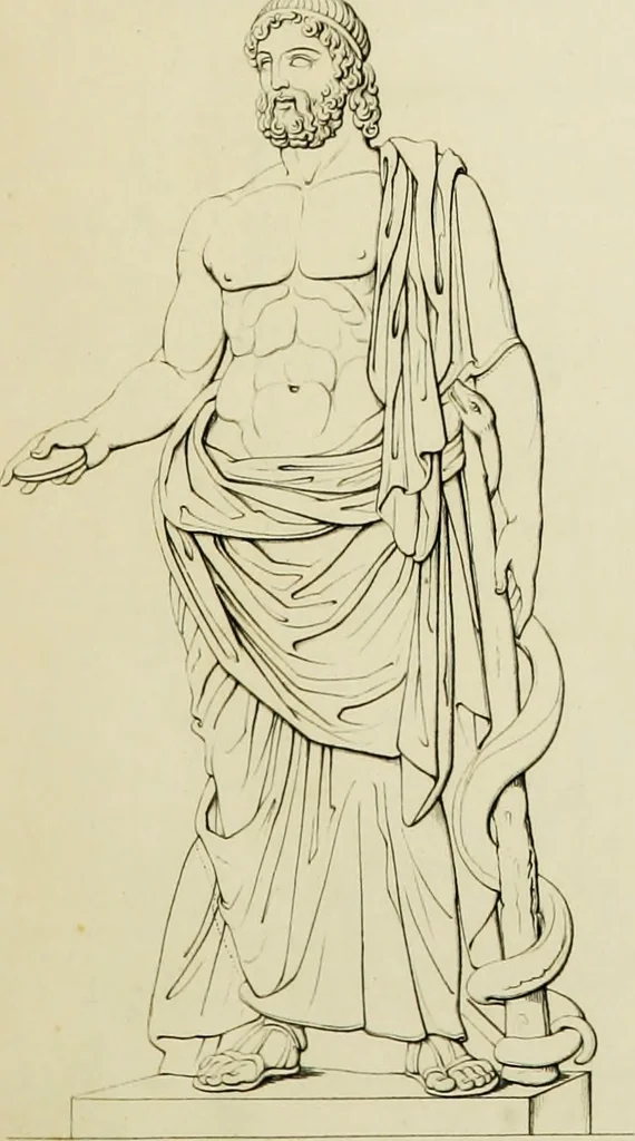 An illustration from Asklepios und die Asklepiaden, 1846, leaf 98