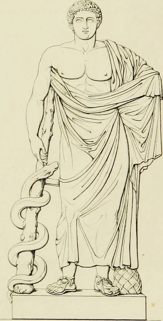 An illustration from Asklepios und die Asklepiaden, 1846, leaf 98