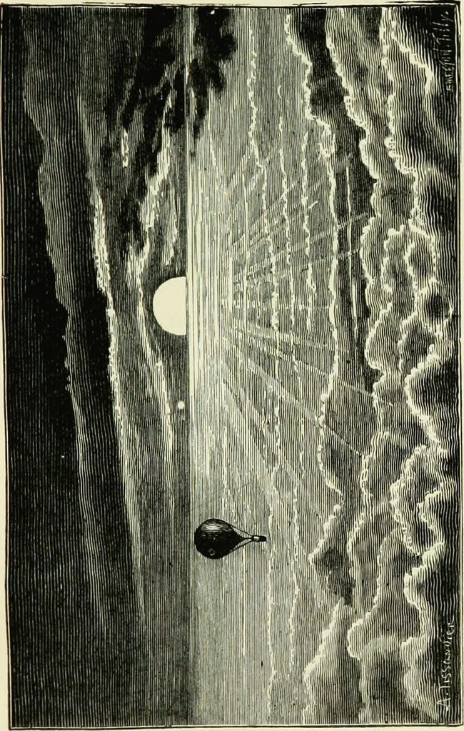 An illustration from Histoire de mes ascensions : récit de vingt-quatre voyages aériens [1868-1877], 1880, leaf 136
