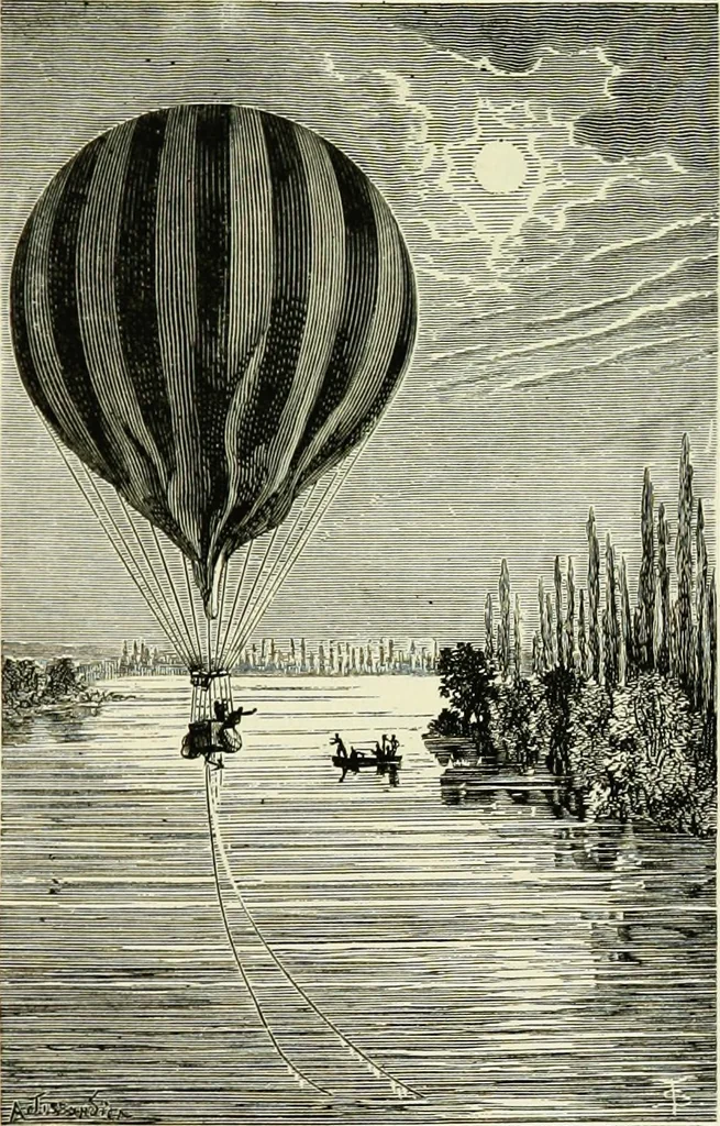 An illustration from Histoire de mes ascensions : récit de vingt-quatre voyages aériens [1868-1877], 1880, leaf 140