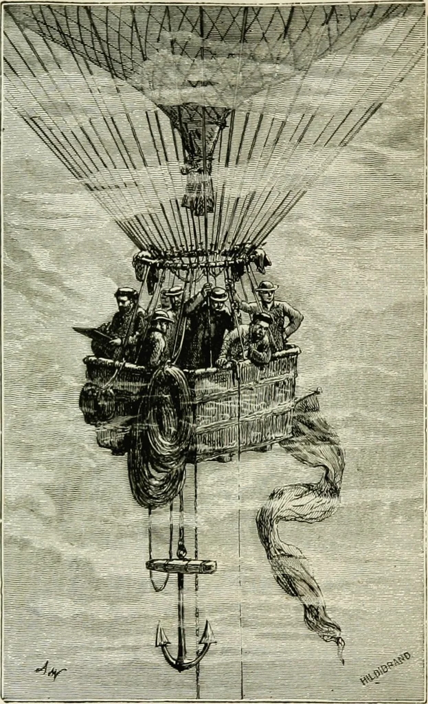 An illustration from Histoire de mes ascensions : récit de vingt-quatre voyages aériens [1868-1877], 1880, leaf 179