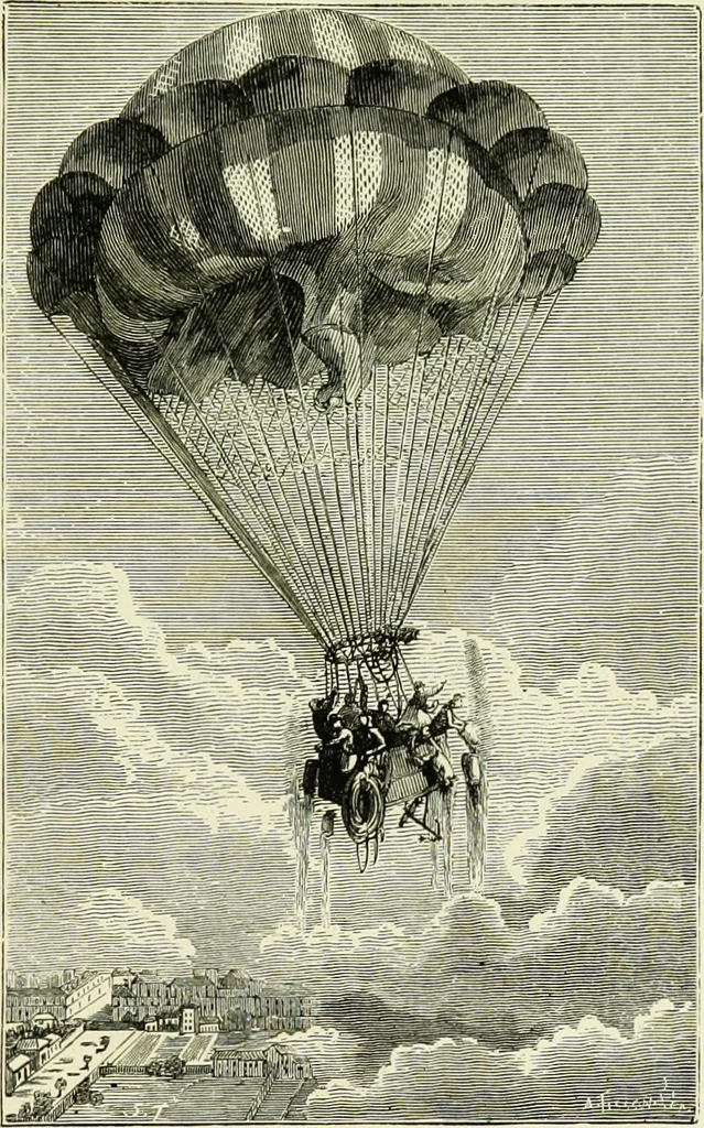 An illustration from Histoire de mes ascensions : récit de vingt-quatre voyages aériens [1868-1877], 1880, leaf 258