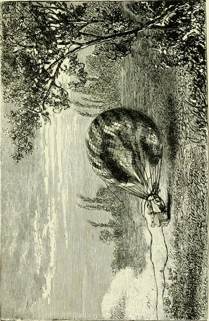 An illustration from Histoire de mes ascensions : récit de vingt-quatre voyages aériens [1868-1877], 1880, leaf 64