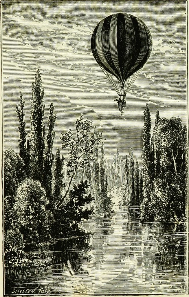 An illustration from Histoire de mes ascensions : récit de vingt-quatre voyages aériens [1868-1877], 1880, leaf 90