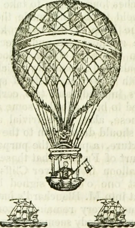 An illustration from Annals of some remarkable aërial and alpine voyages, including those of the author : to which are added, observations on the partial deafness to which aerial and mountain travellers are liable, and an essay on the flight and migration of birds, the whole being intended as supplementary to "Researches about atmospheric phenomena", 1832, leaf 43