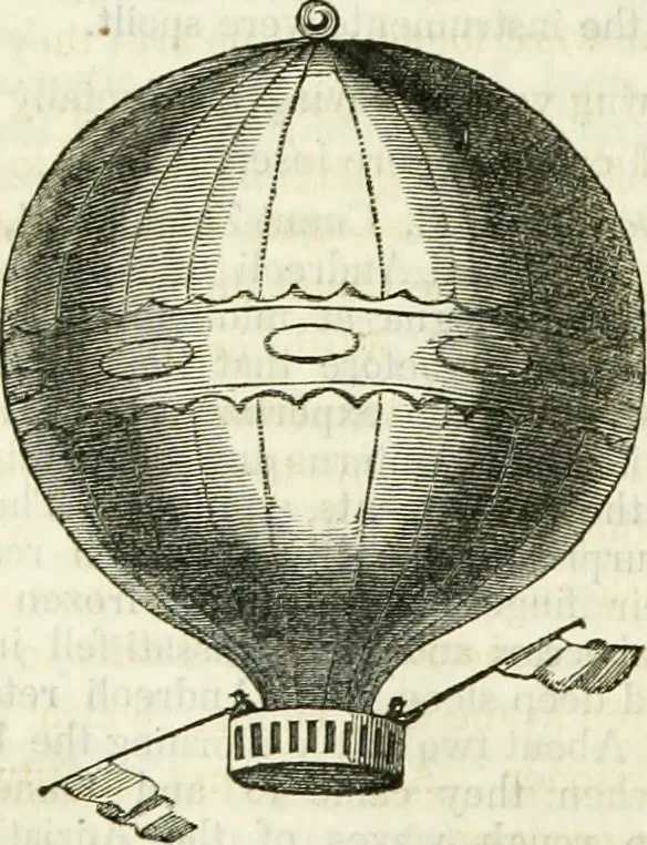 An illustration from Annals of some remarkable aërial and alpine voyages, including those of the author : to which are added, observations on the partial deafness to which aerial and mountain travellers are liable, and an essay on the flight and migration of birds, the whole being intended as supplementary to "Researches about atmospheric phenomena", 1832, leaf 69