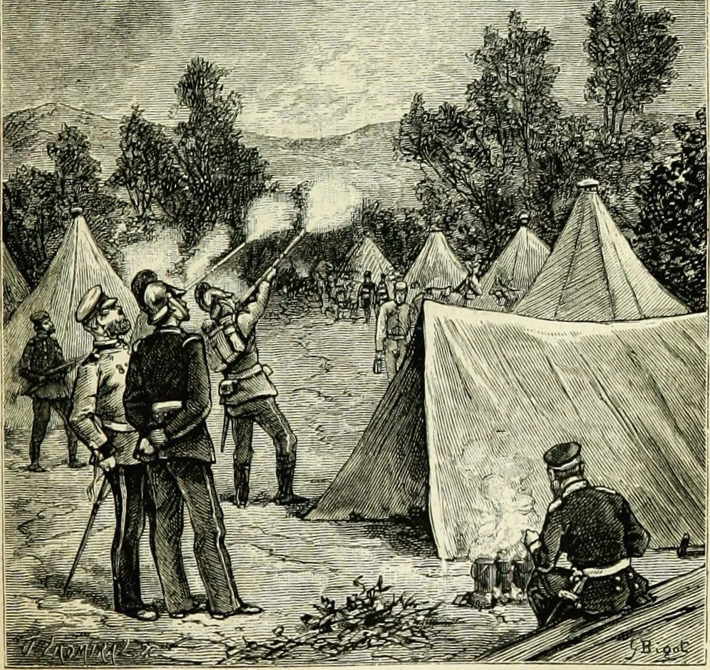 An illustration from Les aérostats, 1887, leaf 108