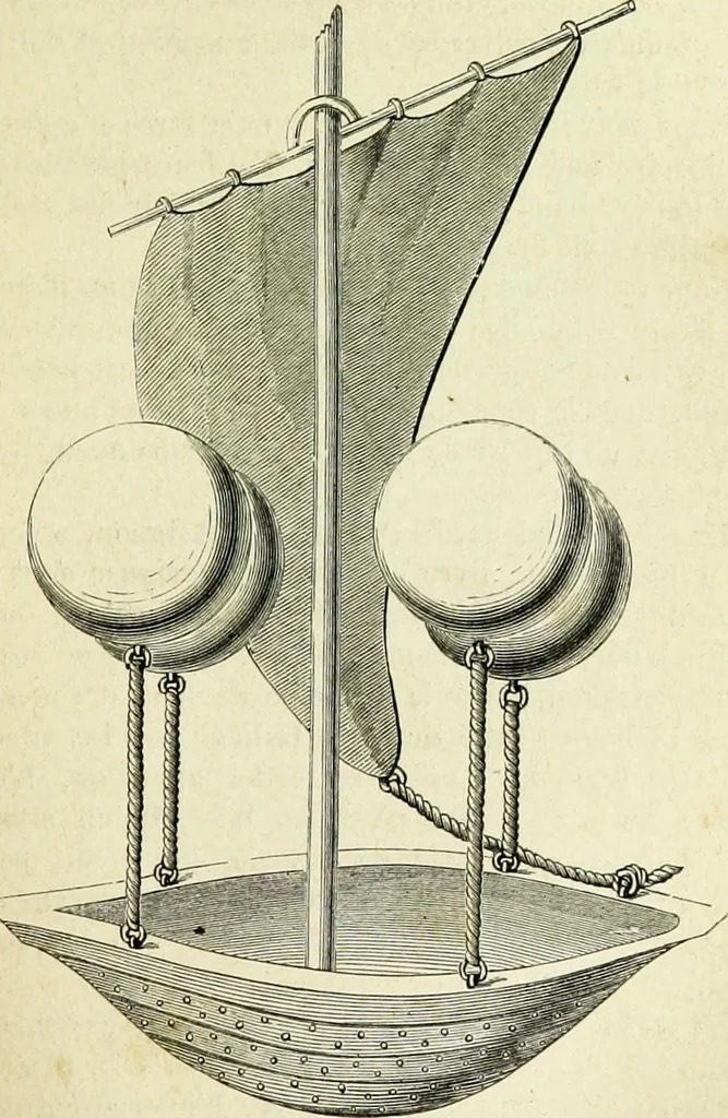 An illustration from Les aérostats, 1887, leaf 122