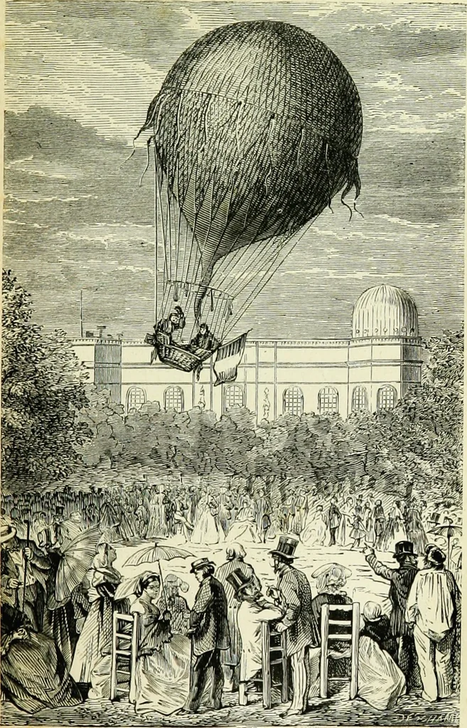 An illustration from Les aérostats, 1887, leaf 154