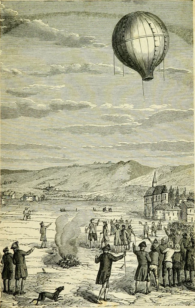 An illustration from Les aérostats, 1887, leaf 16
