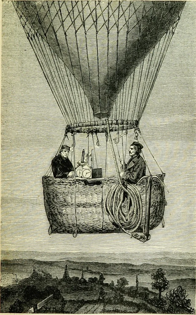 An illustration from Les aérostats, 1887, leaf 160