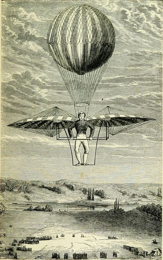 An illustration from Les aérostats, 1887, leaf 180