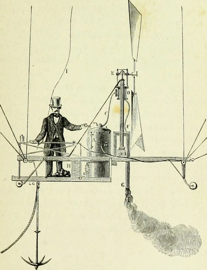 An illustration from Les aérostats, 1887, leaf 190