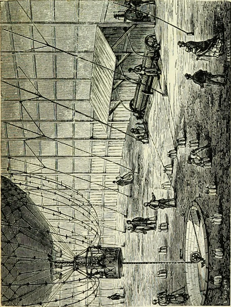 An illustration from Les aérostats, 1887, leaf 202