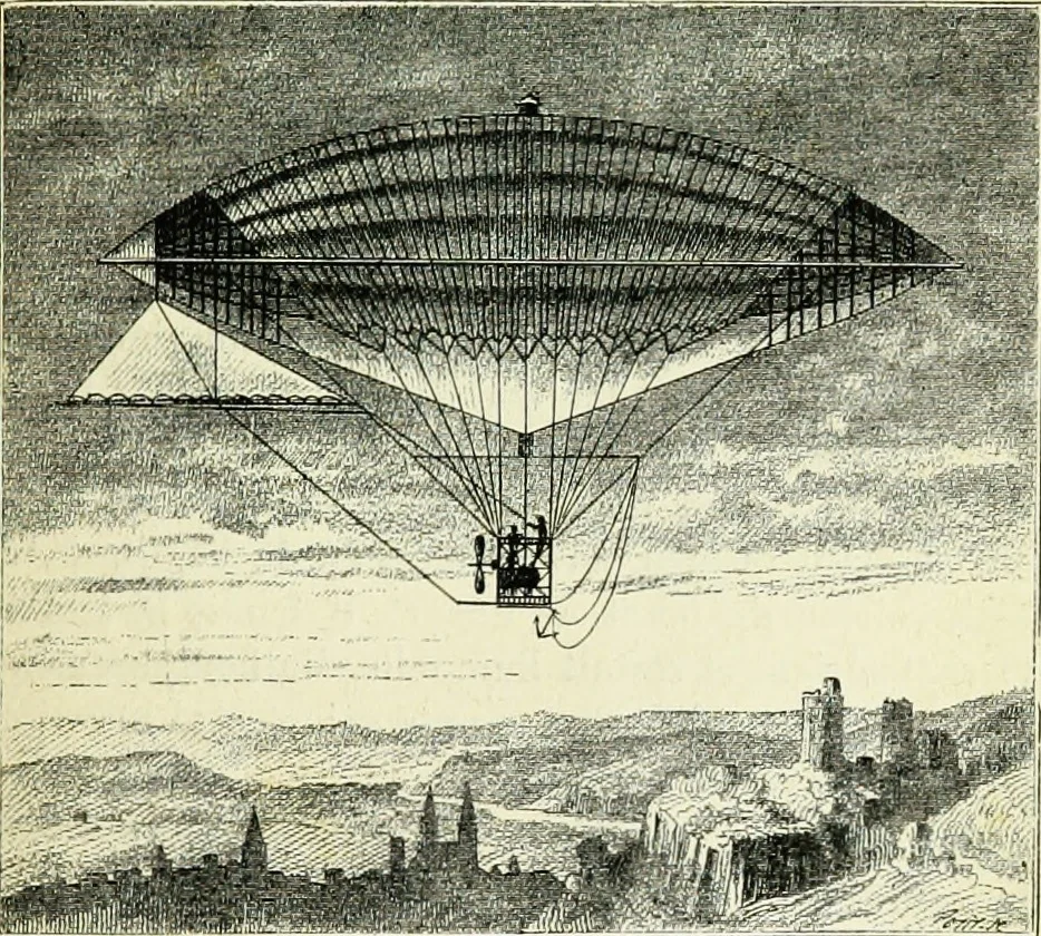 An illustration from Les aérostats, 1887, leaf 210