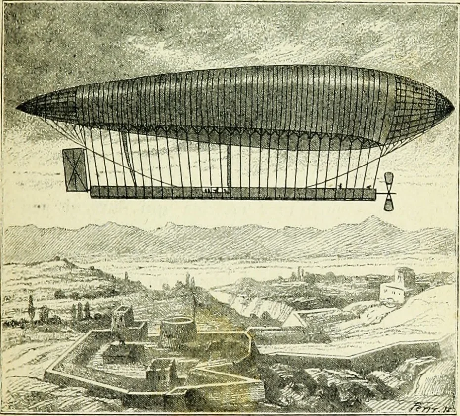 An illustration from Les aérostats, 1887, leaf 216