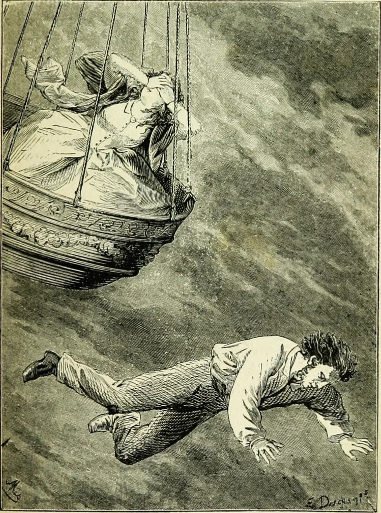 An illustration from Les aérostats, 1887, leaf 232