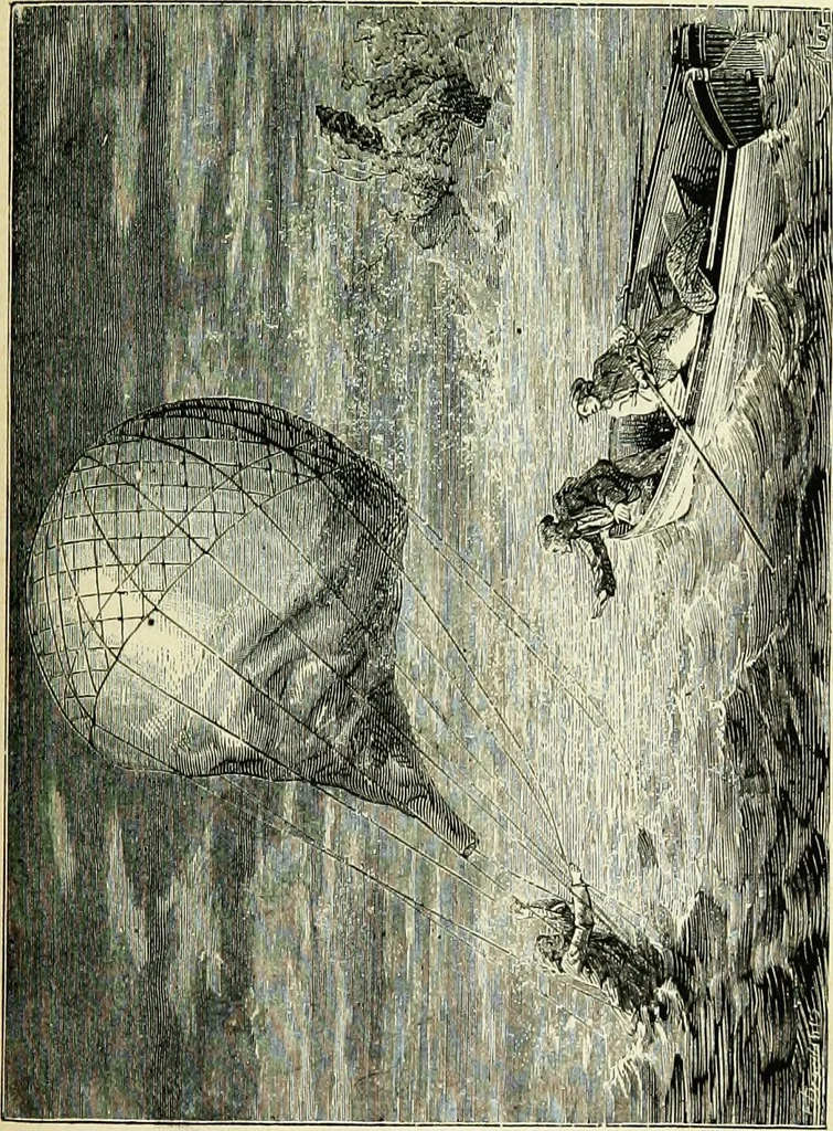 An illustration from Les aérostats, 1887, leaf 238