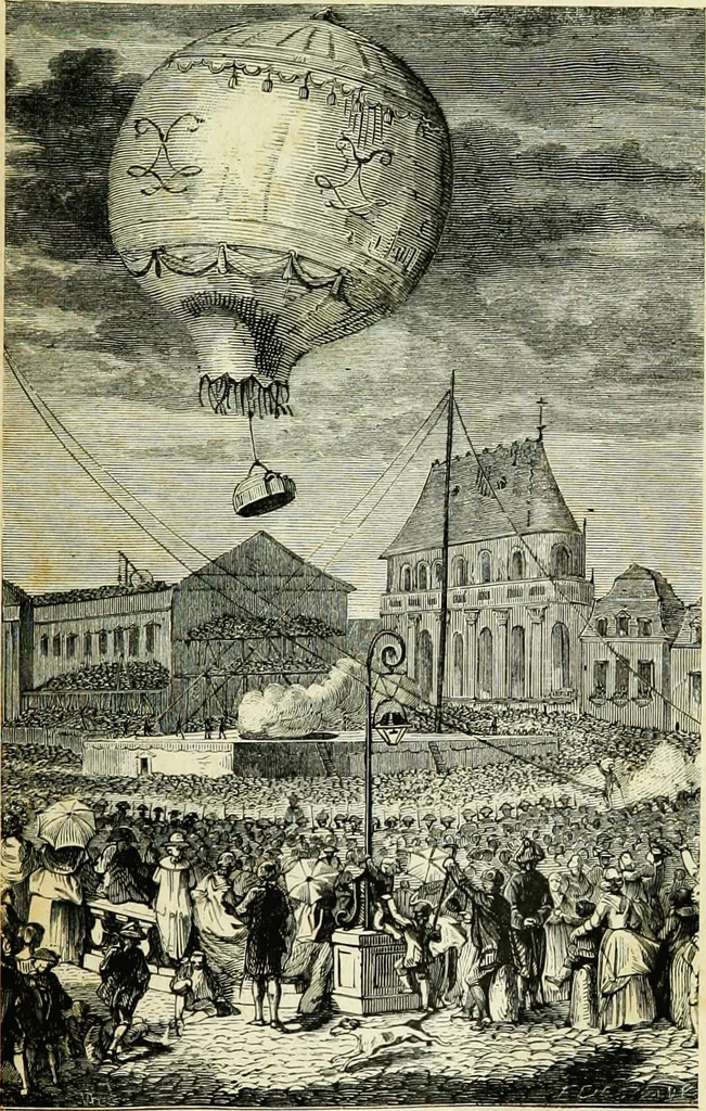 An illustration from Les aérostats, 1887, leaf 24