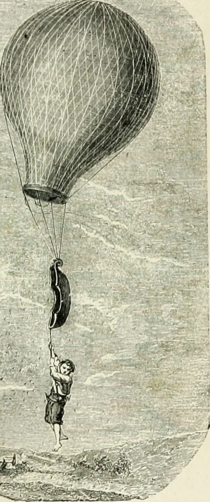 An illustration from Les aérostats, 1887, leaf 241