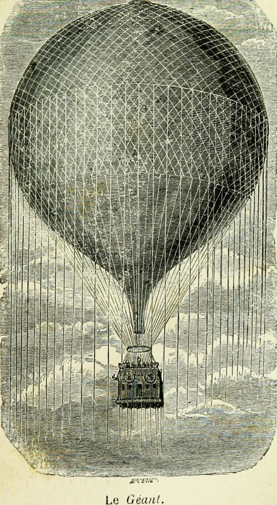 An illustration from Les aérostats, 1887, leaf 250