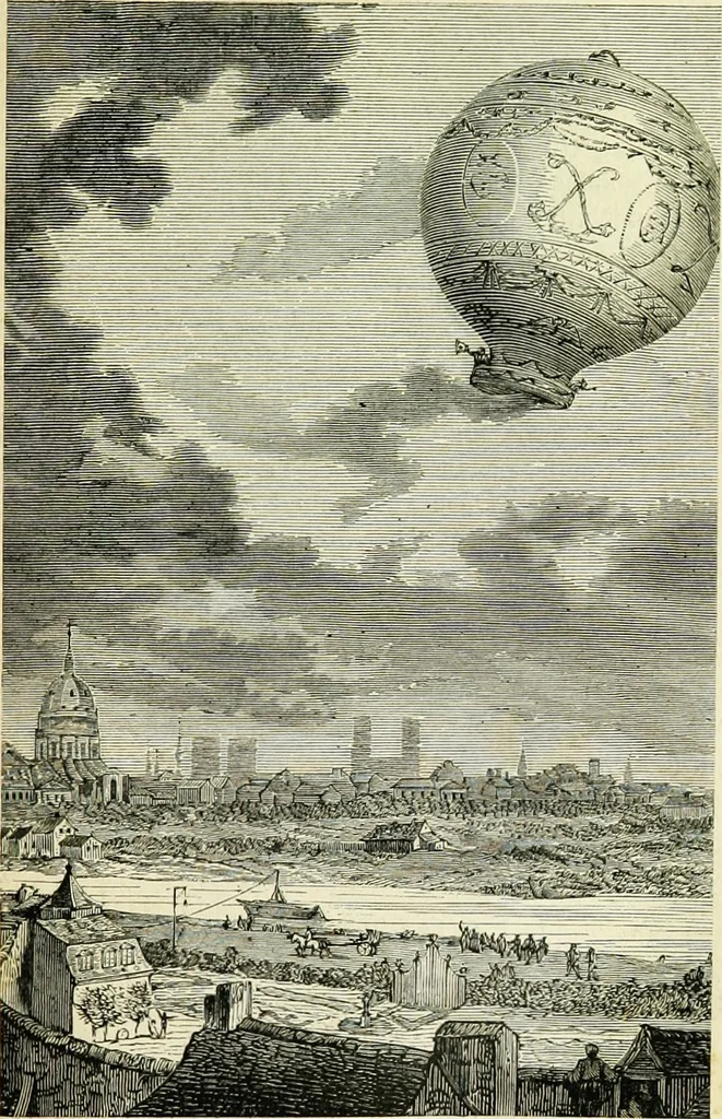 An illustration from Les aérostats, 1887, leaf 30