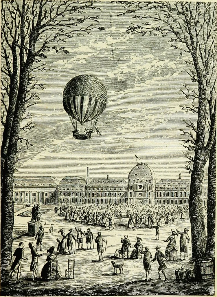 An illustration from Les aérostats, 1887, leaf 32